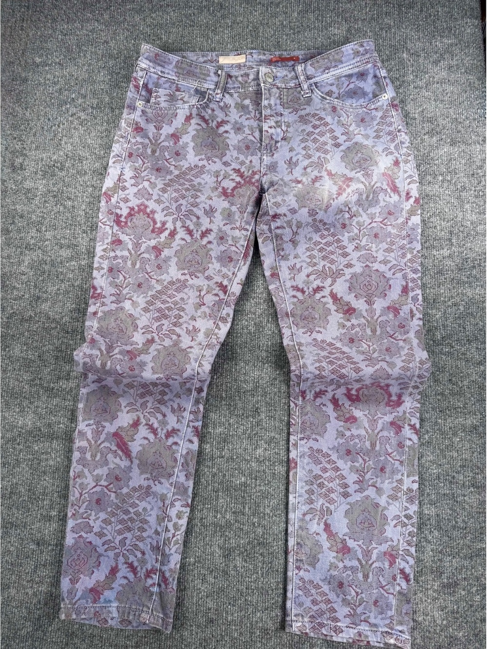 Anthropologie Pilcro Floral Slim Boyfriend Boho Cottagecore Romantic Jeans, 28